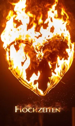 Feuershow – brennendes Herz für Hochzeitsfeier