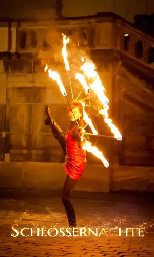 Romantische Feuershow