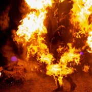 Feuershow zur einer Hochzeit
