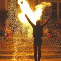 Feuershow in Chemnitz – Feuersterne